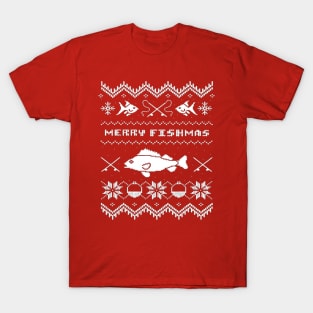 Merry Fishmas, Ugly FISHING Christmas Bass Fish T-Shirt